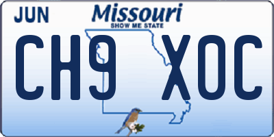 MO license plate CH9X0C