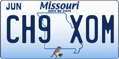 MO license plate CH9X0M