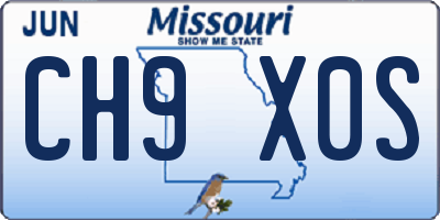 MO license plate CH9X0S