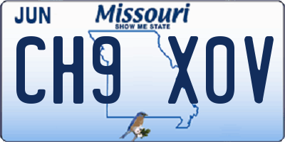 MO license plate CH9X0V