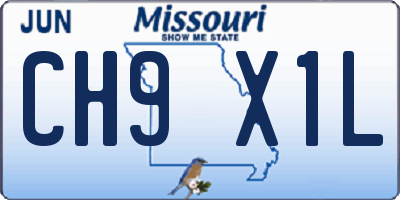MO license plate CH9X1L