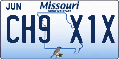 MO license plate CH9X1X