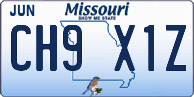 MO license plate CH9X1Z