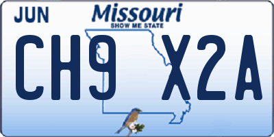 MO license plate CH9X2A