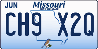MO license plate CH9X2Q