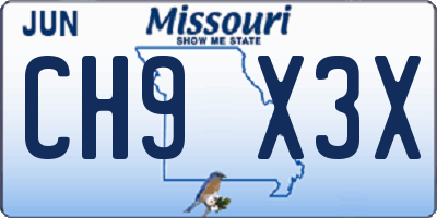 MO license plate CH9X3X