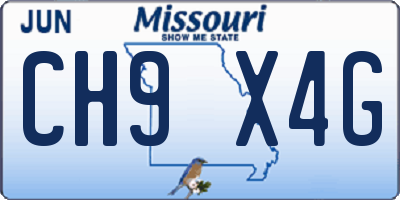 MO license plate CH9X4G