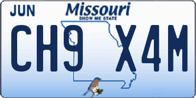 MO license plate CH9X4M