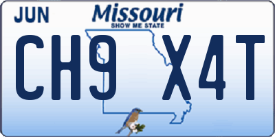MO license plate CH9X4T