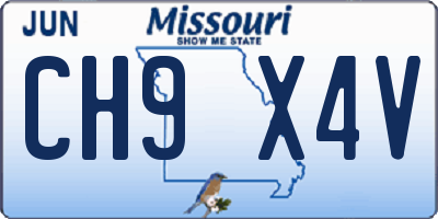 MO license plate CH9X4V