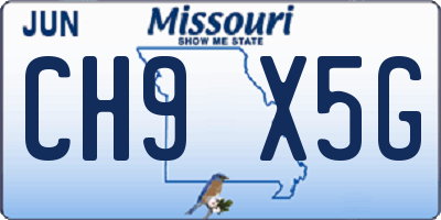 MO license plate CH9X5G