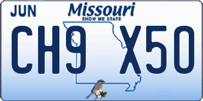 MO license plate CH9X5O