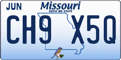 MO license plate CH9X5Q