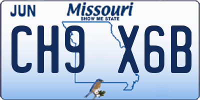 MO license plate CH9X6B