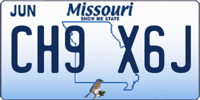 MO license plate CH9X6J