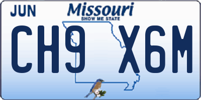 MO license plate CH9X6M