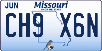 MO license plate CH9X6N