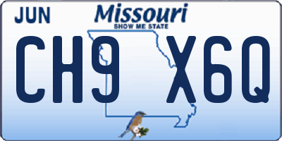 MO license plate CH9X6Q