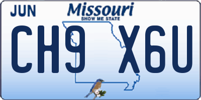 MO license plate CH9X6U