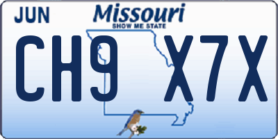 MO license plate CH9X7X