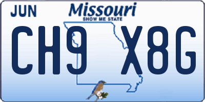 MO license plate CH9X8G