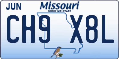 MO license plate CH9X8L