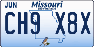 MO license plate CH9X8X