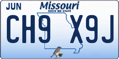 MO license plate CH9X9J