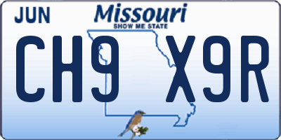MO license plate CH9X9R