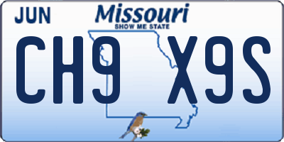 MO license plate CH9X9S
