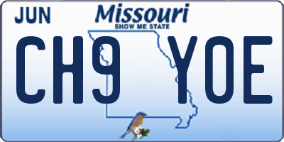 MO license plate CH9Y0E