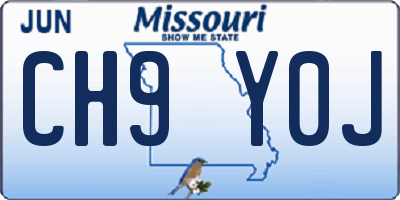 MO license plate CH9Y0J