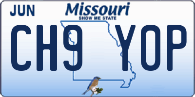 MO license plate CH9Y0P