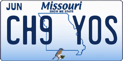 MO license plate CH9Y0S