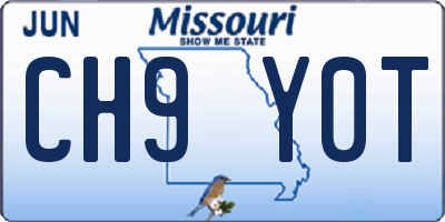 MO license plate CH9Y0T