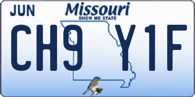 MO license plate CH9Y1F