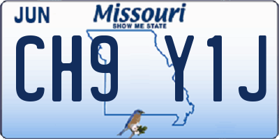 MO license plate CH9Y1J