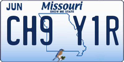 MO license plate CH9Y1R