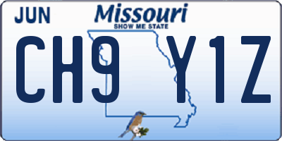 MO license plate CH9Y1Z