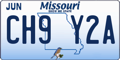 MO license plate CH9Y2A