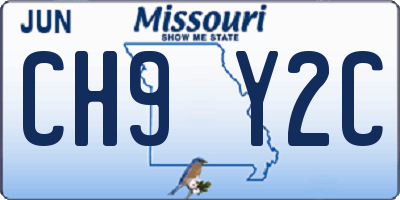 MO license plate CH9Y2C