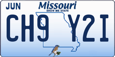 MO license plate CH9Y2I