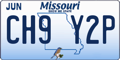 MO license plate CH9Y2P