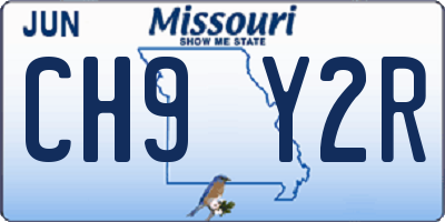 MO license plate CH9Y2R