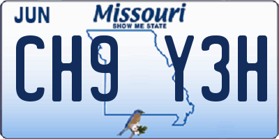 MO license plate CH9Y3H