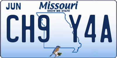 MO license plate CH9Y4A