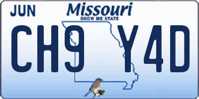 MO license plate CH9Y4D