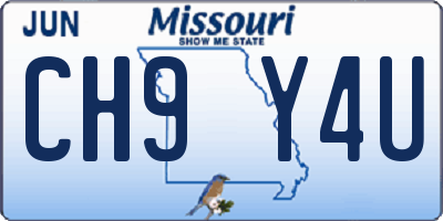 MO license plate CH9Y4U