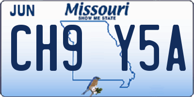 MO license plate CH9Y5A