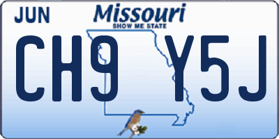 MO license plate CH9Y5J